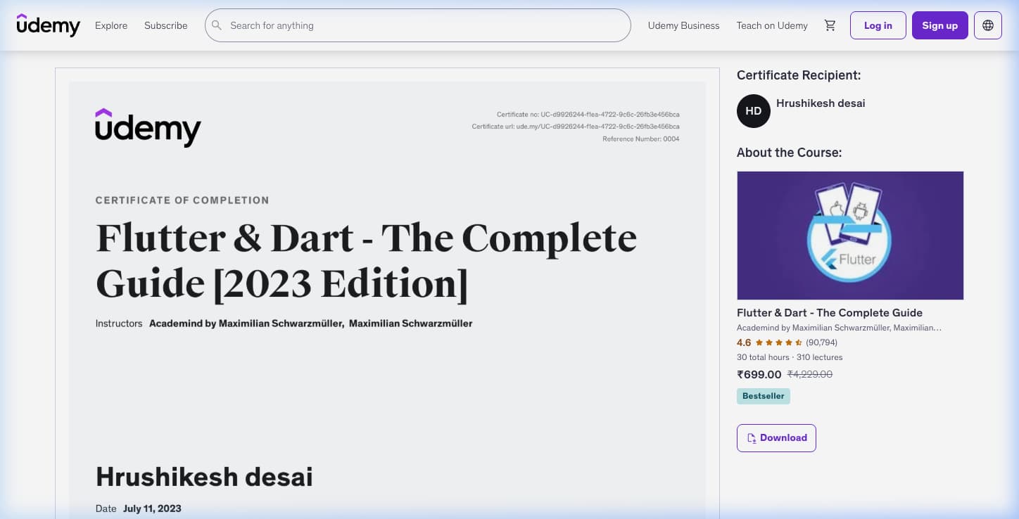 Flutter & Dart – The Complete Guide [2023 Edition]